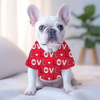 Valentine's Day Dog Shirt  T-Shirt Heart Fashion Casual Outdoor Valentine's Day Dog Clothes Puppy Clothes Dog Outfits Breathable Pink Red Costume for Girl and Boy Dog Polyester Lightinthebox - thumbnail