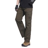 Mens Outdoor Multi Pockets Cargo Pants Thin Solid Color Nylon Trouser