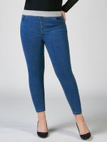 Women Solid High Waist Stretch Slim Denim Pencil Pants