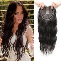 Hair Toppers For Women 20 inch Long Wavy Curly Hair Topper Darkest Brown Clip In Synthetic Wiglets Hair Pieces For Women Lightinthebox