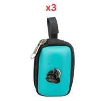 Trixie Dog Dirt Bag Artificial Leather Dispenser With 20 Bags - Turquoise 10cm (Pack Of 3)