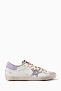 Super-Star Sneakers in Leather & Glittery Star