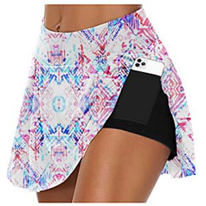 21Grams Women's High Waist Athletic Skort Running Skirt 2 in 1 Running Shorts with Built In Shorts Athletic Bottoms 2 in 1 Side Pockets Summer Fitness Gym Workout Running Training Exercise Quick Dry Lightinthebox