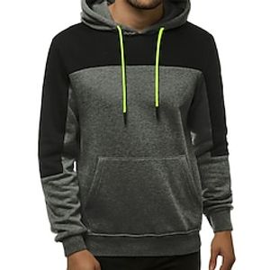 Men's Pullover Hoodie Sweatshirt Pullover Color Block Front Pocket Daily Holiday Going out non-printing Casual Streetwear Hoodies Sweatshirts  Black Yellow Red miniinthebox