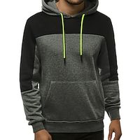 Men's Pullover Hoodie Sweatshirt Pullover Color Block Front Pocket Daily Holiday Going out non-printing Casual Streetwear Hoodies Sweatshirts  Black Yellow Red miniinthebox - thumbnail