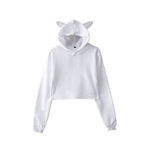 Women's Cropped Sweatshirt Plain Crop Top Sports Casual Hoodies Sweatshirts  Loose Blushing Pink Gray White miniinthebox