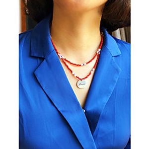 Women's Beaded Necklace Beads Fashion Holiday Boho Glass Alloy Blue White Black Red 45 cm Necklace Jewelry 1pc For Gift Prom Birthday Party Beach Festival miniinthebox