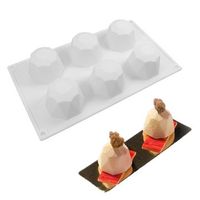 Silicone 6 Diamonds Cake Fondant Mold Moon Cake Chocolate Mold Baking Pan Tray