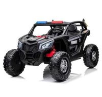 Megastar Brabus Raptor 12V Police Truck with siren and open doors, Black - 118-E-BLK (UAE Delivery Only)