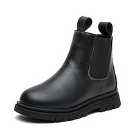 Girls' Boots Combat Boots Daily Leather Portable School Shoes Big Kids(7years ) Little Kids(4-7ys) Daily Prom Outdoor Magic Tape Black Brown Fall Winter  Mid-Calf Boots Lightinthebox - thumbnail