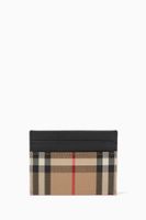Card Case in Vintage Check & Grainy Leather Card Case in Vintage Check & Grainy Leather