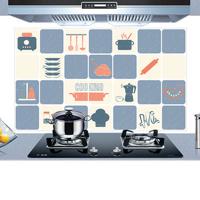 KCASA KC-WS020 45 x 75cm PVC Removable Kitchen Cookware Oil-proof Waterproof Wall Sticker Paper - thumbnail