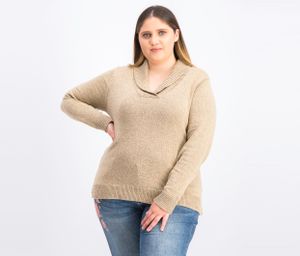 Womens Shawl-Collar Sweater  Chestnut Marled