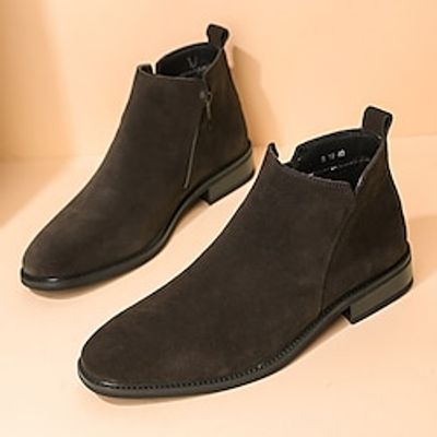 Men's Women Boots Chelsea Boots Casual Boots Fashion Boots Classic Casual British Daily Office  Career PU Height Increasing Comfortable Slip Resistant Booties  Ankle Boots Zipper Black Brown Spring Lightinthebox