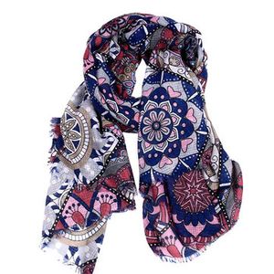 Women's Linen Diamond Plaid Printing Scarf