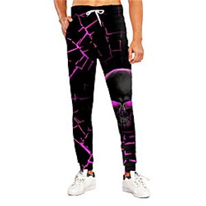 Men's Casual Athleisure Outdoor Sports Daily Sports Pants Sweatpants Trousers Pants 3D Graphic Prints Skull Full Length Print Black miniinthebox