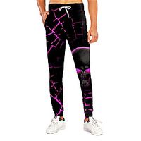 Men's Casual Athleisure Outdoor Sports Daily Sports Pants Sweatpants Trousers Pants 3D Graphic Prints Skull Full Length Print Black miniinthebox - thumbnail