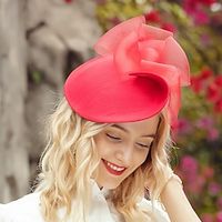 Headbands Hats Headwear Fiber Sun Hat Saucer Hat Top Hat Wedding Tea Party Elegant Wedding With Lace Side Tulle Headpiece Headwear Lightinthebox