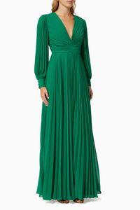 Pleated Georgette Gown