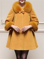 Faux Fur Women Woolen Cloak Coats