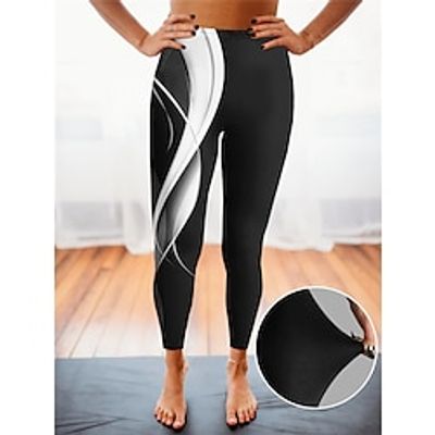 Women's Leggings Ankle-Length High Cut High Waist Active Fashion Daily Wear Vacation Black White S M Spring Lightinthebox