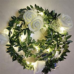 2pcs 1pc 10 20 40leds Rose Flower led Fairy String Lights 1.5m 3m 6m  Battery Powered Wedding Valentine's Day Event Party Garland Decor Luminaria miniinthebox