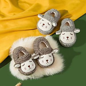 Boys' Girls' Infants' Slippers Animal Design Lamb Fur Cute Shoes Teenager Toddler(9m-4ys) Yellow Blushing Pink Grey Fall  Winter miniinthebox