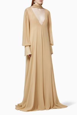 Eclipse Billow Maxi Dress in Silk Georgette