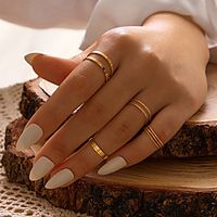 alloy ring set, creative simple retro ten-piece joint ring miniinthebox - thumbnail