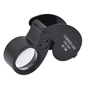 Magnifying Glass Loupe 40X 25mm 40X25mm 40x25 Jeweller LED Light Glass Magnifier Portable Illuminated Loupe Fold miniinthebox