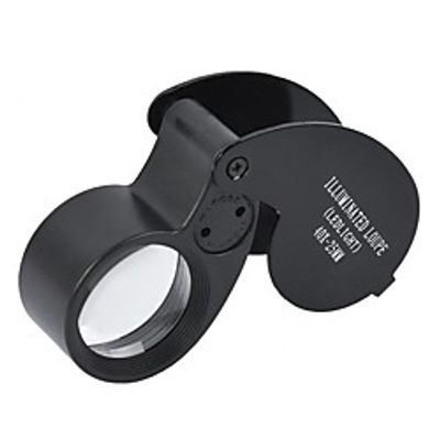 Magnifying Glass Loupe 40X 25mm 40X25mm 40x25 Jeweller LED Light Glass Magnifier Portable Illuminated Loupe Fold miniinthebox