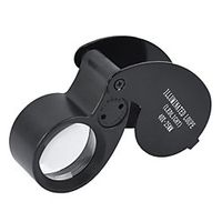 Magnifying Glass Loupe 40X 25mm 40X25mm 40x25 Jeweller LED Light Glass Magnifier Portable Illuminated Loupe Fold miniinthebox - thumbnail