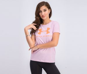 Womens Graphic Sports Style Crew Neck  Lavender/Orange