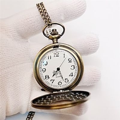 Vintage Pocket Watch Roman Numerals Scale Quartz Pocket Watches with Chain Christmas Graduation Birthday Gifts Fathers Day miniinthebox