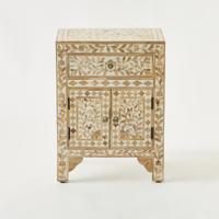 Wooden Textured Nighstand - 46x34x61 cms