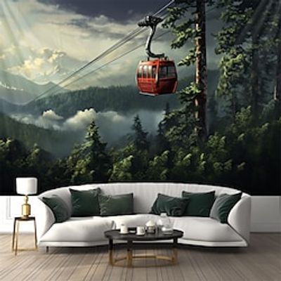 Frogy Forest Cable Car Hanging Tapestry Wall Art Large Tapestry Mural Decor Photograph Backdrop Blanket Curtain Home Bedroom Living Room Decoration Lightinthebox