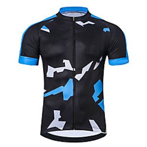 21Grams Men's Short Sleeve Cycling Jersey Summer Spandex Polyester Blue  Black Bike Jersey Top Mountain Bike MTB Road Bike Cycling Quick Dry Moisture Wicking Breathable Sports Clothing Apparel Lightinthebox