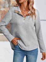 Women's Casual Plaid Button Lapel Long Sleeve Sweatshirt