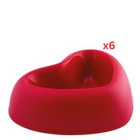 Georplast That's Amore Plastic Pet Bowl Large - Red (Pack of 6)