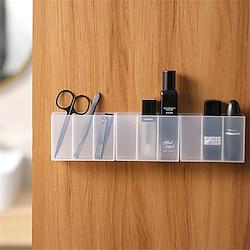 2pcs Wall-Mounted Compartment Box: Lipstick Organizer - No Drilling Required - Desktop Miscellaneous Storage Box for Eyebrow Tweezers, Eyebrow Pencils, Brushes, and Makeup Lightinthebox