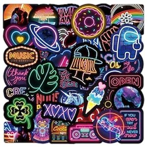 100Pcs Neon Stickers Decal, Waterproof Vinyl Stickers Pack for Bumper, Laptop, Skateboard, Water Bottle, Luggage, Phone, Graffiti Stickers for Adults miniinthebox