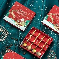 4Pcsset Christmas Stainless Steel Coffee Spoons Tea Scoops Kids Spoon Set for Festival Party Tableware Christmas NewYear Gifts Lightinthebox - thumbnail
