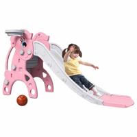 Megastar - Pony Foldable Slide With Ball & Basketball Hoop - Pink