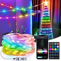 Smart Fairy String Lights APP Controlled 1 Set USB Led String Fairy Lights with Remote Control RGB Led Twinkle Lights Music Sync Party Lights for Wedding Room Bedroom Party Event Home Decor Lightinthebox