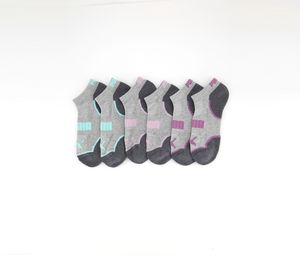 Womens 6 Pack Low-Cut Sporstyle Socks  Grey/Dark Grey Combo