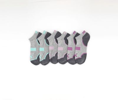 Womens 6 Pack Low-Cut Sporstyle Socks  Grey/Dark Grey Combo