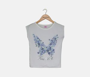 Girls Floral Print  White