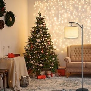 Floor Lamp Multi Functional Living Room Optional Intelligent WIFI RGBCW Bulb and Adjustable Lever 60-71 inch High Gray Linen Lamp Bedroom Sun Shade Vertical Lamp Christmas gift Lightinthebox