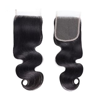 Brazilian Hair 4x4 Lace Front Body Wave  Straight Free Part Middle Part Swiss Lace Remy Human Hair Women's Classic  Natural Hairline  100% Virgin Party  Evening  Daily Wear  Vacation Lightinthebox