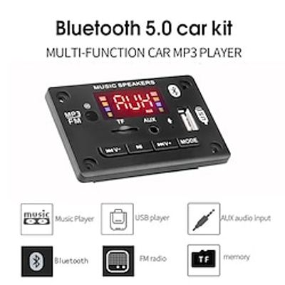 StarFire 5V MP3 Module WMA MP3 Decoder Board Big Color Screen 12V Wireless Bluetooth 5.0 Audio Module USB TF Radio For Car Recording Lightinthebox